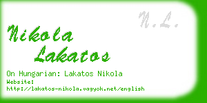 nikola lakatos business card